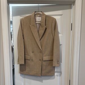 Wilfred Tan Double-Breasted Blazer